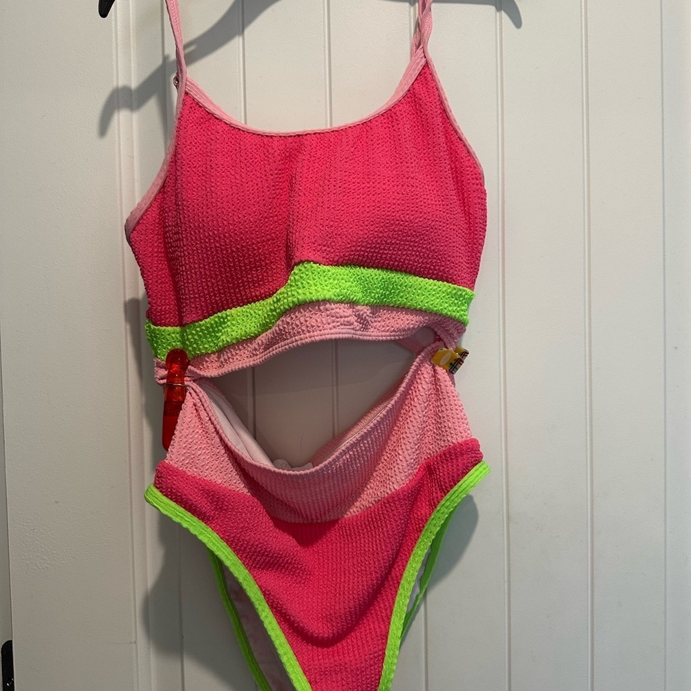Pink Lily Neon Bikini NWOT